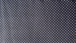 Bred bomuldsstof - Mørkeblå med hvide prikker